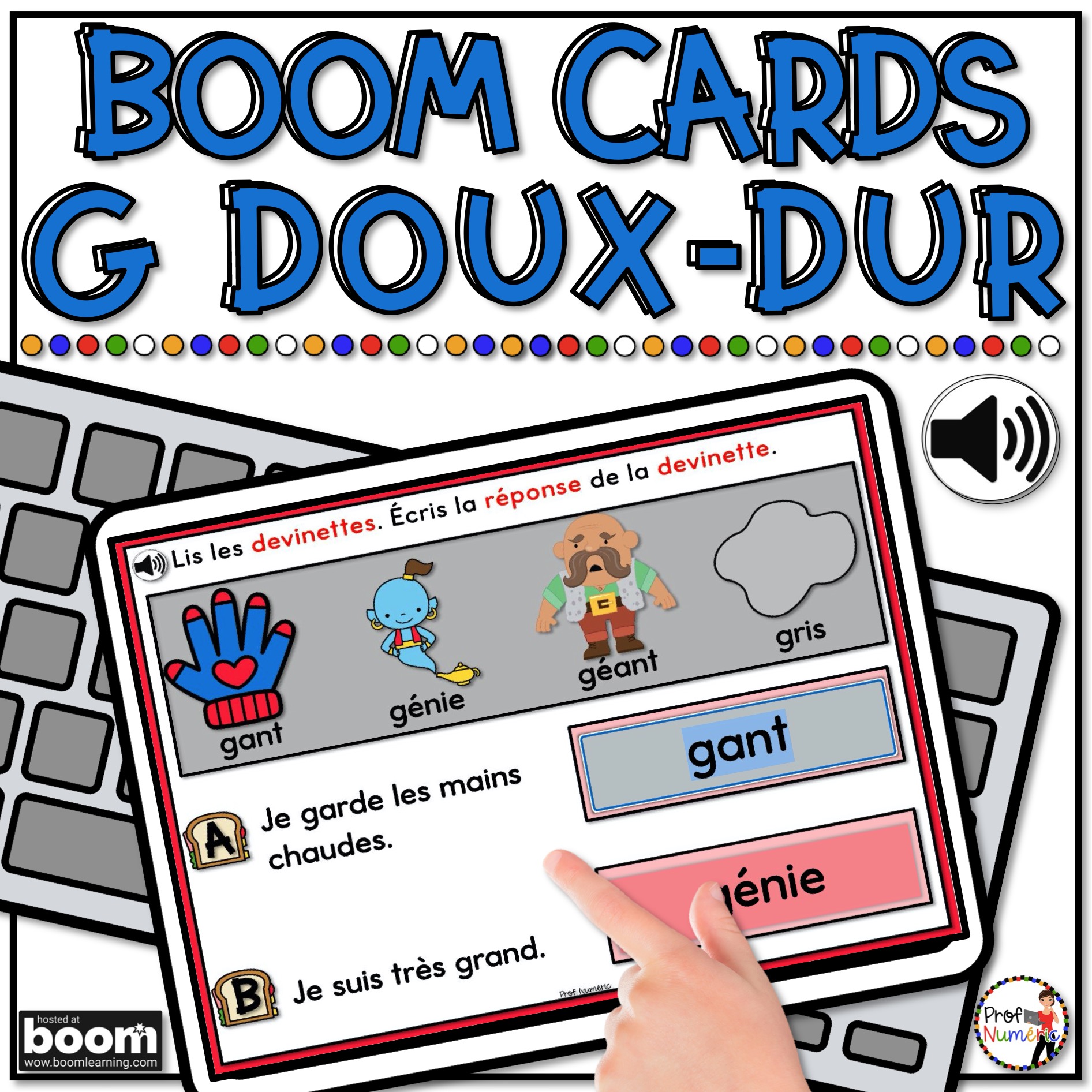 BOOM CARDS AUDIO J apprends G doux et G dur MARS 1re